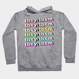 They/Them Pronouns --- Retro Style Design Hoodie